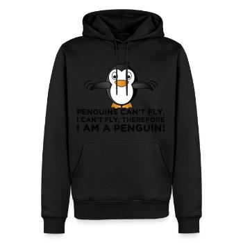 Les pingouins ne peuvent pas voler Je suis un pingouin - Sweat à capuche Premium bio Homme - noir - Devant - Nico (187cm)