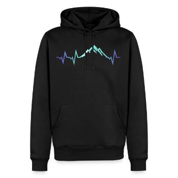 Battement de cœur de l'électrocardiogramme du glacier de montagne - Sweat à capuche Premium bio Homme - noir - Devant - Nico (187cm)
