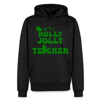 holly jolly teacher - Sweat à capuche Premium bio Homme - noir - Devant - Nico (187cm)