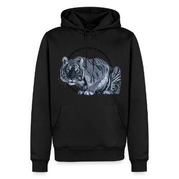 Tiger - Men’s Premium Organic Hoodie - black - Front - Nico (187cm)