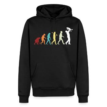 Evolution Father Son Colorful - Men’s Premium Organic Hoodie - black - Front - Nico (187cm)