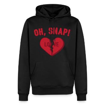Oh Snap! Cadeau d'amour anti-Valentin - Sweat à capuche Premium bio Homme - noir - Devant - Nico (187cm)