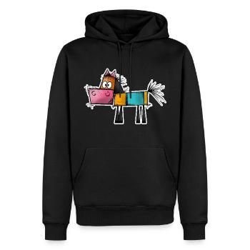 Cheval d’art abstrait - Sweat à capuche Premium bio Homme - noir - Devant - Nico (187cm)