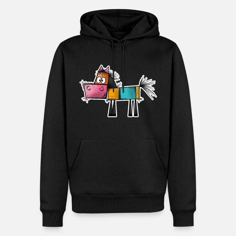 Abstrakte Kunst Pferd - Männer Premium Bio Hoodie - Schwarz