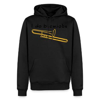 I do blowjobs Posaune - Männer Premium Bio Hoodie - Schwarz - Vorne - Nico (187cm)