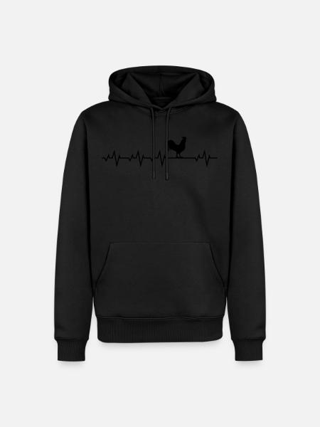 Herzschlag Hahn - Männer Premium Bio Hoodie - 