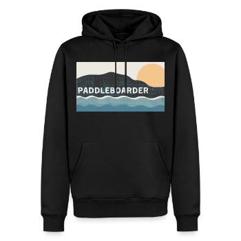 Paddleboarder Sunset - Men’s Premium Organic Hoodie - black - Front - Nico (187cm)