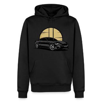 COYOTE V8 STANG - Männer Premium Bio Hoodie - Schwarz - Vorne - Nico (187cm)