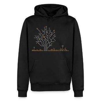 PCB Tree - Männer Premium Bio Hoodie - Schwarz - Vorne - Nico (187cm)