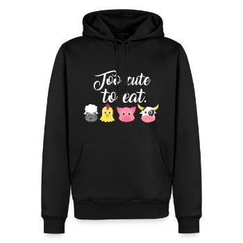 Trop mignon pour manger - trop mignon pour manger - végétalien - Sweat à capuche Premium bio Homme - noir - Devant - Nico (187cm)
