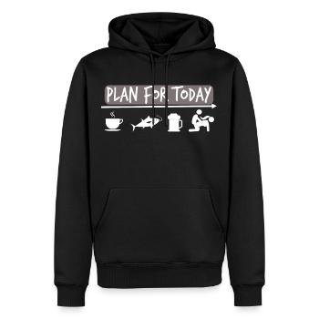 Plan for Today - Fishing Fishing - Gift Angler - Men’s Premium Organic Hoodie - black - Front - Nico (187cm)