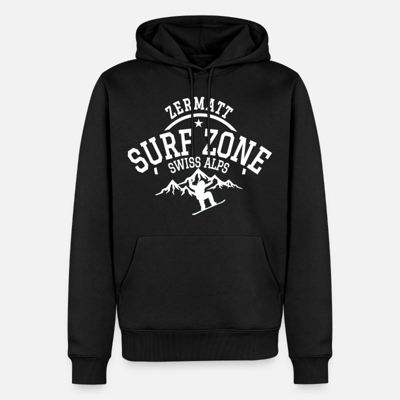 Zermatt Surf Zone - Sweat à capuche Premium bio Homme - noir