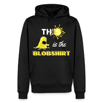 Cadeau blob humour fan drôle - Sweat à capuche Premium bio Homme - noir - Devant - Nico (187cm)