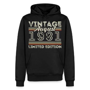 August 1981 Legende seit August 1981 Vintage 1981 - Männer Premium Bio Hoodie - Schwarz - Vorne - Nico (187cm)