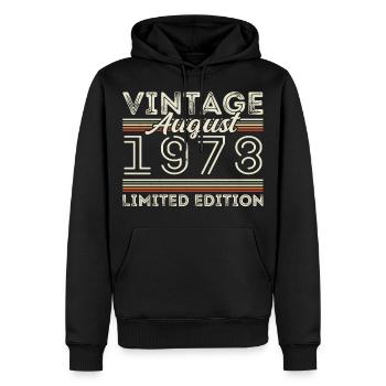 Août 1978 Légende depuis août 1978 Millésime 1978 - Sweat à capuche Premium bio Homme - noir - Devant - Nico (187cm)