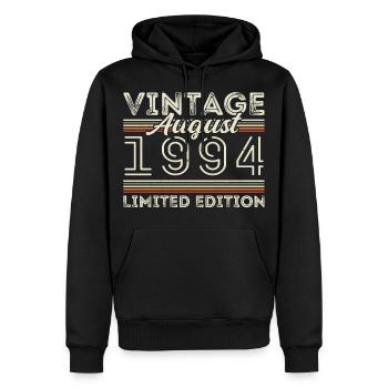 August 1994 Legende seit August 1994 Vintage 1994 - Männer Premium Bio Hoodie - Schwarz - Vorne - Nico (187cm)