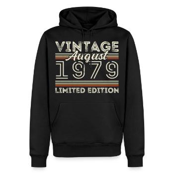 August 1979 Legende seit August 1979 Vintage 1979 - Männer Premium Bio Hoodie - Schwarz - Vorne - Nico (187cm)