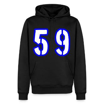 59 Number Symbol - Men’s Premium Organic Hoodie - black - Front - Nico (187cm)