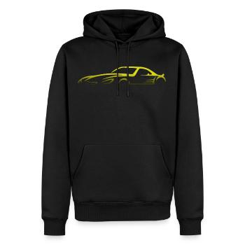 Voiture de sport silhouette design - Sweat à capuche Premium bio Homme - noir - Devant - Nico (187cm)