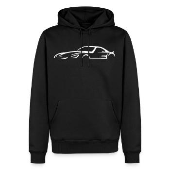 Voiture de sport design de voiture silhouette - Sweat à capuche Premium bio Homme - noir - Devant - Nico (187cm)
