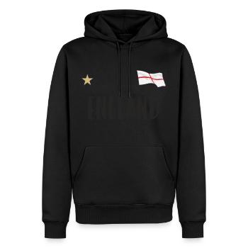 England Fußball Trikot Englische Flagge - Männer Premium Bio Hoodie - Schwarz - Vorne - Nico (187cm)