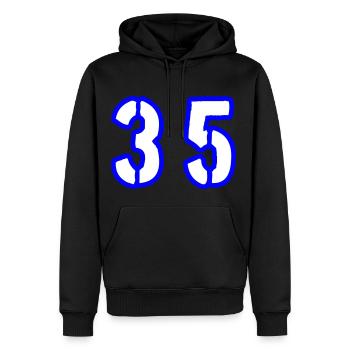 35 Zahl Symbol - Männer Premium Bio Hoodie - Schwarz - Vorne - Nico (187cm)