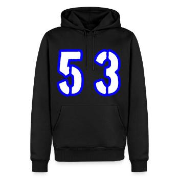 53 Zahl Symbol - Männer Premium Bio Hoodie - Schwarz - Vorne - Nico (187cm)