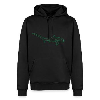 Requin-renard - Sweat à capuche Premium bio Homme - noir - Devant - Nico (187cm)