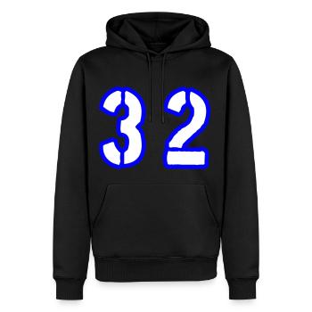 32 Zahl Symbol - Männer Premium Bio Hoodie - Schwarz - Vorne - Nico (187cm)