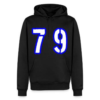79 Zahl Symbol - Männer Premium Bio Hoodie - Schwarz - Vorne - Nico (187cm)