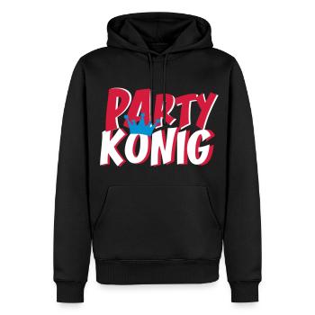 Party konge - Herre Premium økologisk hoodie - sort - Foran - Nico (187cm)