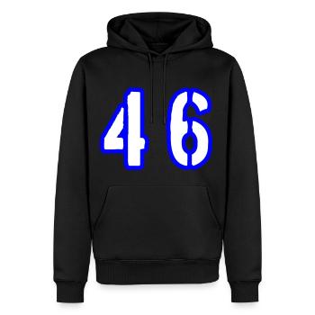 46 Zahl Symbol - Männer Premium Bio Hoodie - Schwarz - Vorne - Nico (187cm)