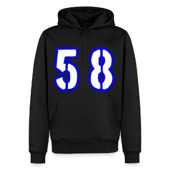 58 Zahl Symbol - Männer Premium Bio Hoodie - Schwarz - Vorne - Nico (187cm)
