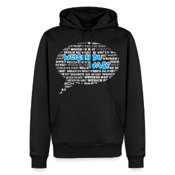 Weisch du was? Sprechblase Schweizerdeutsch blau - Männer Premium Bio Hoodie - Schwarz - Vorne - Nico (187cm)