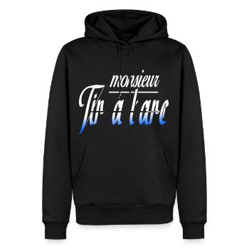 Monsieur Tir à l arc sport humour citation - Sweat à capuche Premium bio Homme - noir - Devant - Nico (187cm)