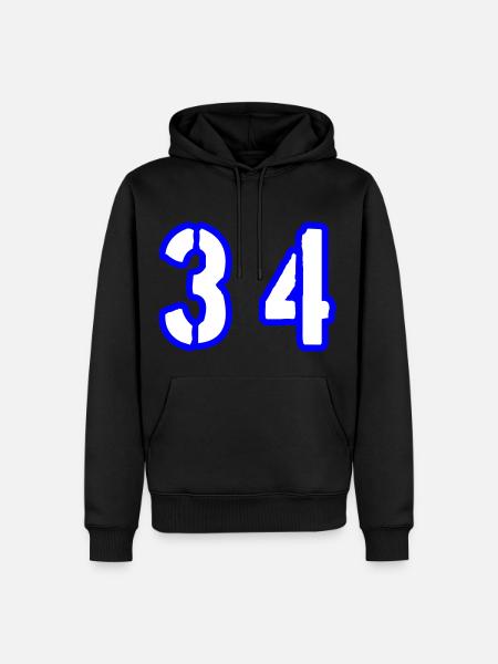 34 Zahl Symbol - Männer Premium Bio Hoodie - Schwarz