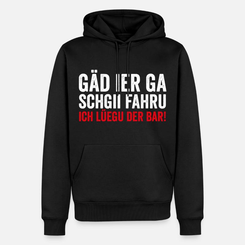 ICH LÜEGU DER BAR! - Männer Premium Bio Hoodie - Schwarz