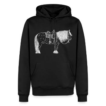 Pferd - Männer Premium Bio Hoodie - Schwarz - Vorne - Nico (187cm)