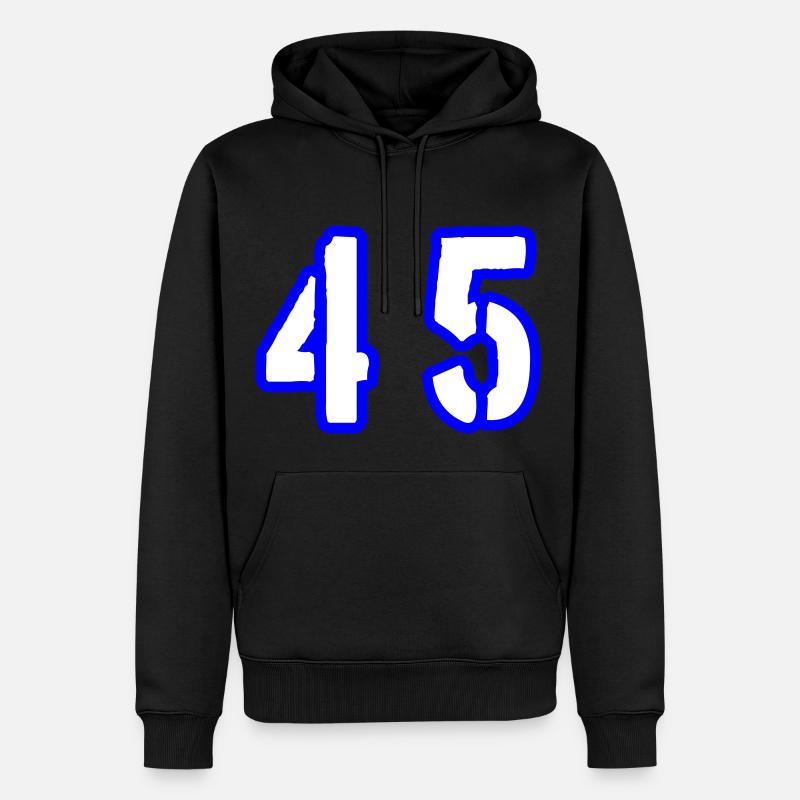 Symbole de chiffre 45 - Sweat à capuche Premium bio Homme - noir