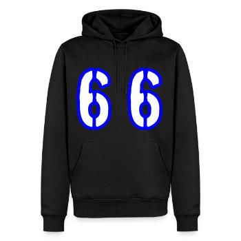 66 Zahl Symbol - Männer Premium Bio Hoodie - Schwarz - Vorne - Nico (187cm)