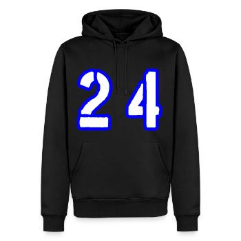 24 Symbole numérique - Sweat à capuche Premium bio Homme - noir - Devant - Nico (187cm)