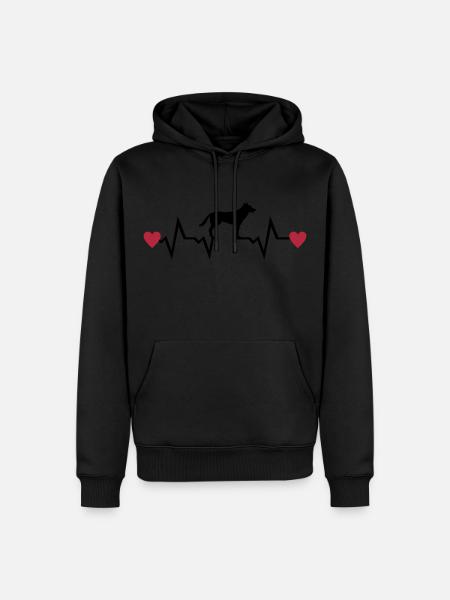 Heartbeat & Dog, German Shepherd - Men’s Premium Organic Hoodie - black