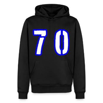 70 Zahl Symbol - Männer Premium Bio Hoodie - Schwarz - Vorne - Nico (187cm)