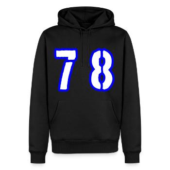 78 Zahl Symbol - Männer Premium Bio Hoodie - Schwarz - Vorne - Nico (187cm)