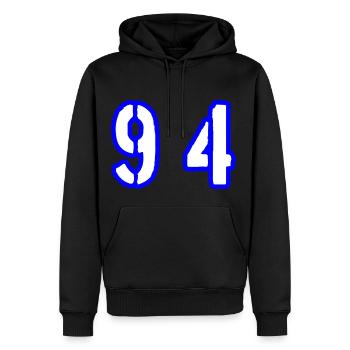 94 Symbole numérique - Sweat à capuche Premium bio Homme - noir - Devant - Nico (187cm)