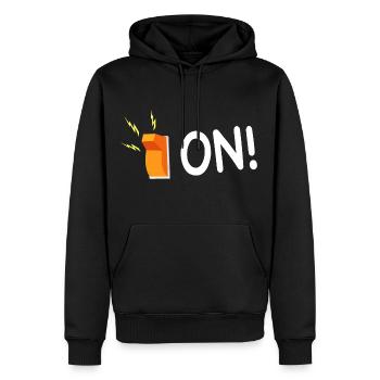 ON ! - Sweat à capuche Premium bio Homme - noir - Devant - Nico (187cm)