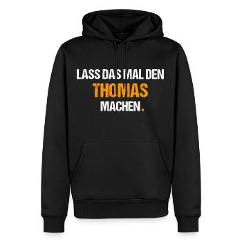 Thomas Spruch Lustig Vorname Name - Männer Premium Bio Hoodie - Schwarz - Vorne - Nico (187cm)