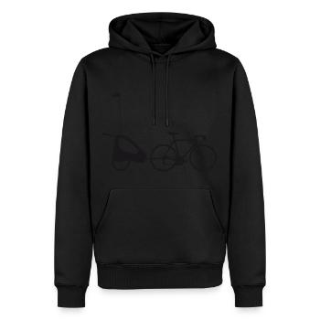 Road bike with stroller trailer - Men’s Premium Organic Hoodie - black - Front - Nico (187cm)