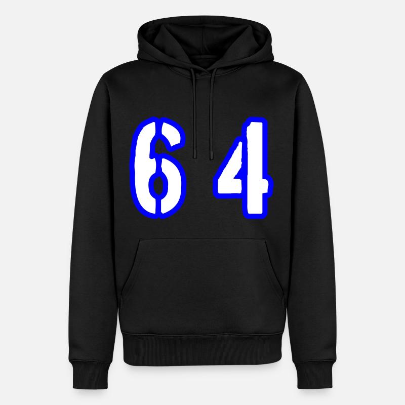 64 Symbole numérique - Sweat à capuche Premium bio Homme - noir