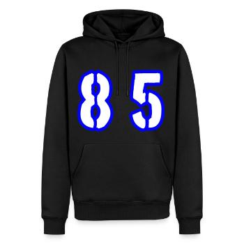 85 Zahl Symbol - Männer Premium Bio Hoodie - Schwarz - Vorne - Nico (187cm)